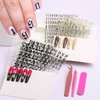 12 Sheets English Letters Number Nail Art Stickers 3D&5D Old Retro Alphabet Gold Silver Black White Nail Decals with Manicure Tools DIY Manicure Decoration for Women&Girls Nail Salon (AZ04-12)