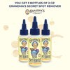 Grandma's Secret Spot Remover - Chlorine, Bleach, and Toxin-Free Stain Remover - Stain Remover for Clothes - Fabric Stain Remover Removes Oil, Paint, Blood and Pet Stains -3 Pack of 2 Ounce