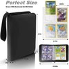 Trading Card Binder 4 Pocket,400 Pockets Card Binder for Pokemon Cards with Zipper,50 Sleeves Card Holder Compatible with Standard Card,Sport Card,Game Card-Gift for Boy and Girl(4-Pockets, Black)