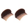 2PCS Hair Clip with Sponge Base Inserts, Bump It Up Pads, Bun Maker, Styling Accessories, Charming Comb Braid Tool (Brown)