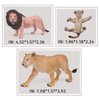 Atralo Service Wildlife Animal Figures Model Playsets 3 PCS Lion Family Figure Model Toy Desktop Decoration Collection Party Favors Toys for Boys Girls Kids