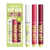 MLSMILE 3 Colors Fat Lip Oil Click Slick,Press Lipstick Set,Moisturizing Lip Balm,High Pigment Glow Lip Oil,Long-lasting,Pigmented Vegan,Lightweight and Glossy Lip Plumper with Coconut Oil-Set A