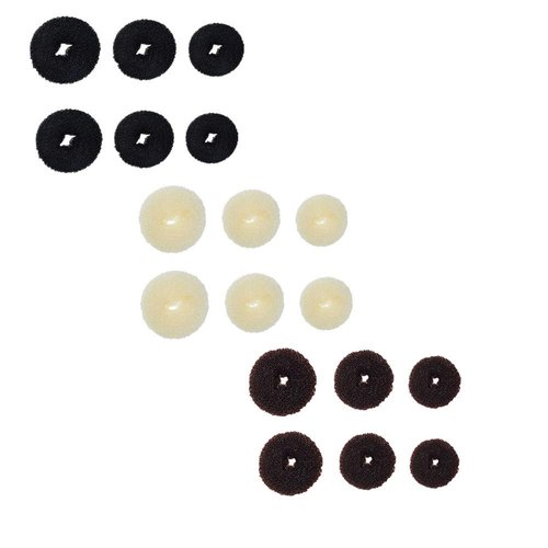 Donut Hair Bun Maker, Hair Bun Maker for Women/Girls Mini Hair Doughnut Shaper (18 Pack)