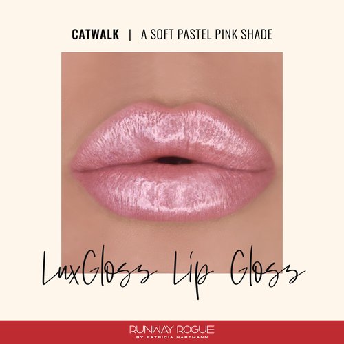 Runway Rogue LuxGloss Lip Gloss, High-Pigment Shimmery Soft Pastel-Pink Lip Gloss, ‘Catwalk’