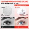 Lash Shampoo for Lash Extensions 60 Ml/2fl.oz Eyelash Extension Cleanser Oil Free Lash Cleanser for Eyelash Care, Gentle Foaming Eyelash Shampoo with Brush for Salon Home Care (Peach 60ml)