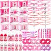 Clysee 60 Pcs Ballerina Party Favors Include Ballet Makeup Bags Adjustable Bracelets Hair Ties Ballet Keychains Elastic Scrunchies Ballerina Party Supplies for Dancers