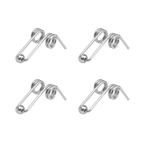 (4PCS) Double Return Torsion Springs for Curling Iron Rod - Part Replacement Accessories for Hair Rollers (Length: 24mm; Wire Diameter: 1.0mm)