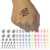 Ferocious Bengal Tiger Head Side View Temporary Tattoo Water Resistant Fake Body Art Set Collection - Purple (One Sheet)