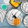 durony 96 Pieces Volleyball Party Supplies Tableware Set Disposable Plates Cups Napkins Volleyball Party Decorations for Sports Birthday Party Serves 24 Guests