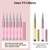 SAVILAND 6pcs Nail Art Liner Brushes Set: Nail Brush Gel Polish Painting Nail Art Design Brushes Pen with Crushed Diamond Rhinestone Handle for Pulling Lines,Sizes 7/9/11/13/17/23 mm
