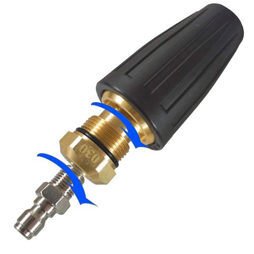 Xiny Tool 4000 PSI Rotating Turbo Nozzle Set, 1/4 Inch Rotating Turbo Nozzle for Pressure Washer with 5 Nozzle Tips, Orifice 3.0