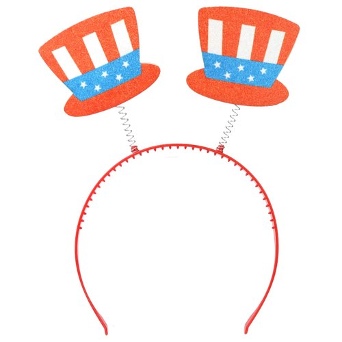 Needzo Patriotic Hat Bopper Headband, Red, White and Blue, Fourth of July, Olympics Hair Band, Summer Party Accessories, One Size Fits Most