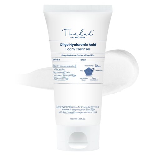 Blanc Doux Oligo Hyaluronic Acid Facial Daily Gentle Deep Foam Cleanser 4.05 Oz Sub-Acidic pH Soft Finish Hydrating Plant-Based Calming Face Wash Acne-Prone Dry Sensitive Skin VEGAN Korean Skincare