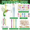JellyArch 30 Pack Wind Chime Making Kit for Kids, Make Your Own Hummingbird Wind Chime Wooden Ornaments for Girls and Boys DIY Crafts Activity Birthday Summer Decoration