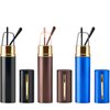 REAVEE 3 Pack Slim Pen Reading Glasses Small Tube Stylish Readers Women Men Spring Hinged with Portable Clip Case, Black Silver Red 2.5