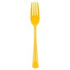 JAM PAPER Premium Utensils Party Pack - Plastic Forks - Yellow - 48 Disposable Forks/Pack
