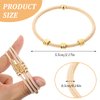 PEOVLVN 5 Pcs Hair Tie Bracelets for Women, Boho Hair Ties No Damage Elastic Hair Ties Cute Bracelet Hair Ties with Bead Ponytail Holders Hair Bands for Women Girls Hair Accessories (Beige)