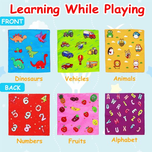 Thremhoo Baby Toys 3 4 5 6 7 8 9 12 Month Old Montessori Tissue Box Toys for Babies Infants 0-6 6-12 Months Sensory Educational Crinkle Toy Developmental for 1 2 Year Old Boys Girls Toddlers