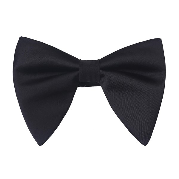 Lovacely Mens Oversized Satin Silk Bow Tie Solid Color Formal Tuxedo Big Bowtie Satin Black