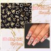 78 Pcs Gold Nail Charms Gem Kit, 12 Styles Alloy Nail Art Charm, Assorted Butterfly Crown Hollow Planets Star Metal Nail Jewelry 3D Nail Gems Charms for Nails Design Nail Art Supplies