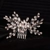 Teyglen Simple Full Rhinestones Bride Wedding Hair Comb Hair Pieces for Bride Bridal Crystal Side Hair Comb Hair Accessories for Women Girls (Silver)