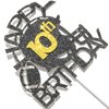 Black & Gold Glitter Football Happy 10th Birthday Cake Topper, Football 10th Birthday Party Decoration, Football Theme Happy 10th Birthday Party Supplies (10th)