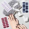 SILPECWEE 30 Sheets Plaid Nail Polish Strips Full Nail Wraps Self Adhesive Nail Polish Stickers for Women Nail Strips Real Nail Polish Nail Art Accessories with 1pc Nail File