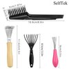 SelfTek 4 Pack Hair Brush Cleaning Tool for Removing Hair and Dust - Home or Salon Use