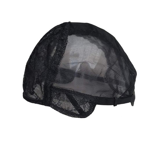 Double Lace Wig Cap for Making Wigs with Adjustable Straps on the Back Swiss Lace Hairnet (Small 21.5inch, Black)