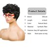 DOcute Black Short Pixie Cut Wigs for Black Women Short Wavy Hair Wig Pixie Cut Curly Wig with Bangs for Black Women Synthetic Fluffy Daily Wig Layered Heat Resistant Wigs (Natural black)
