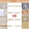 OurWarm Christmas Tree Skirt 48inch, White Snowflake Fur Burlap Tree Skirt for Xmas Decor Festive Holiday Decorations Indoor Outdoor