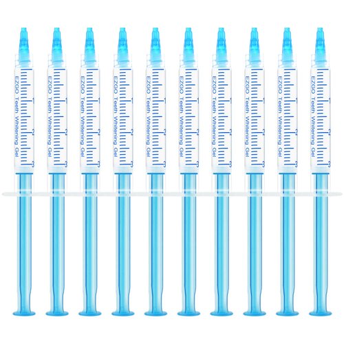 EZGO 10 Pack Teeth Whitening Gel Refills 22% Bleaching Gel, No Sensitive Teeth Whitener, Great for Sensitive Tooth Whitening, Carbamide Peroxide Teeth Whitening Gel, Mint Flavor (10X 3ML)