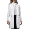 VOGRYE Professional Lab Coat for Women Men Long Sleeve, White, Unisex (Small, White)
