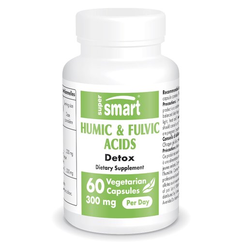 Supersmart - Humic and Fulvic Acid Supplement 300mg per Day (Patented & High Strength) - Fulvic Humic Mineral Blend | Non-GMO & Gluten Free - 60 Vegetarian Capsules