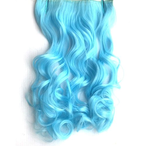 24&quot; Halo Hidden Invisible Wire Clip In Hair Extensions Wefts Blue Colorful …