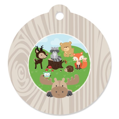 Woodland Creatures - Baby Shower or Birthday Party Favor Gift Tags (Set of 20)
