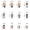 24Pcs Medium Press on Nails Almond Fake Nails Punk Cartoon Anime Design Black White Full Cover Acrylic False Nails Glue on Nails Gothic Glossy Reusable Design Acrylic Nails for Women Manicure Tips