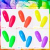 MSRUIOO Glow in the Dark Gel Nail Polish, 6 Colors Luminous Neon Gel Polish Set Fluorescent Bright Colors Hot Pink Yellow Purple Glow Effect Soak Off UV Gel Polish for DIY Nail Art Design
