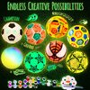 LAOESE Paint Your Own Soccer Ball Lamp Kit, DIY 3D Night Light with Soccer Stickers & Wooden Stand, Art Supplies Creativity Arts & Crafts Kit for Kids, Birthday Christmas Gifts for Boys