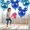 6 Pcs Mouse Head Balloons, 24'' Mouse Mylar Balloon Jumbo Mouse Head Aluminum Foil Balloons for Birthday Party Decorations Baby Shower Supplies Party Favors (Blue2)