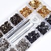 100 Set Snap Fasteners Leather Snaps Button Kit Press Studs with 4 Pieces Fixing Tools, 12.5 mm in Diameter