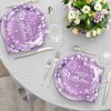 40pcs Purple Birthday Party supplies，Purple Silver party Tableware Set Confetti Sprinkles Happy Birthday Party Decorations for Women Girls Birthday Party Disposable Tableware (violet)