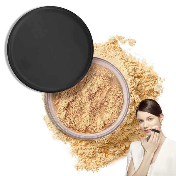 Kpeuuef Blurring Setting Powder,Long-lasting Matte Loose Powder Oil Control Loose Beauty Setting Powder for All Skin Tones Translucent Powder Setting Powder for Makeup (06#)