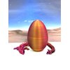 3D Printed Dragon with Dragon Egg, Articulated Red Purple Gold Wolf Dragon, Fidget Autism ADHD Toy, Executive Desk Toy Gift Ideas - D059-RPG