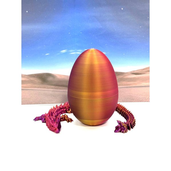 3D Printed Dragon with Dragon Egg, Articulated Red Purple Gold Wolf Dragon, Fidget Autism ADHD Toy, Executive Desk Toy Gift Ideas - D059-RPG