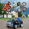 Race Car Balloons, 43 Inch Race Car Birthday Party Decorations, Wheel Tire Foil Balloons, Two Fast Birthday Decorations, Black and White Checkered Balloons, Cars Birthday Party Supplies - Pack of 8