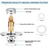 Shap+ Universal Bathroom Sink Stopper, Fits 1.06-1.5 Inch, Premium Basin Pop Up Sink Drain Strainer, Anti-Leakage and Clogging, with Hair Catcher, Made Brass, Chrome Plated