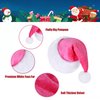Eoocan Santa Hat, Santa Hat for Kids, Unisex Velvet Comfort Light Pink Christmas Hats Extra Thicken Classic Plush for Christmas New Year Festive Holiday Party Supplies