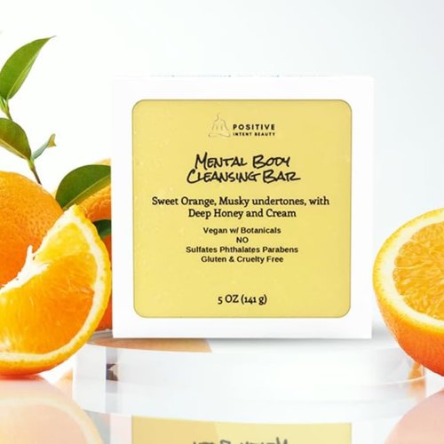 Positive Intent Gentle for Sensitive Skin, Natural Artisan Vegan Soap Bar w/Affirmation Card for Face, Hands, Yoni and Body with Essential Oils, Mothers Day Gift 5oz