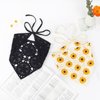 DOCILA Crochet Hair Bandana For Women Retro Lace Neckerchief/Aesthetic Sunflower Head Scarf Knitting 70s 60s Costume Headbands Scarves Black Beige Yellow